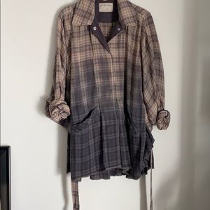 Free People Plaid Flannel Cardigan size XS